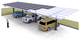 Solar Carport Beam Over - Single